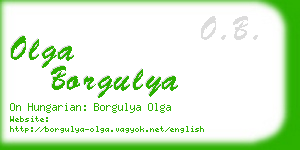 olga borgulya business card